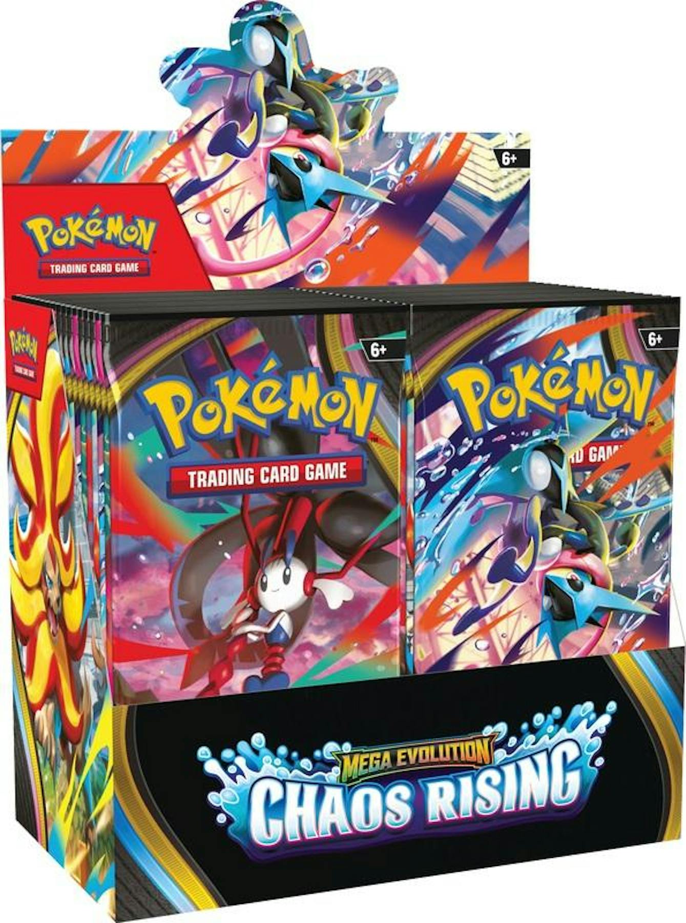 help me find pokémon mega evolution booster boxes Pokemon Mega Evolution Chaos Rising Booster Box