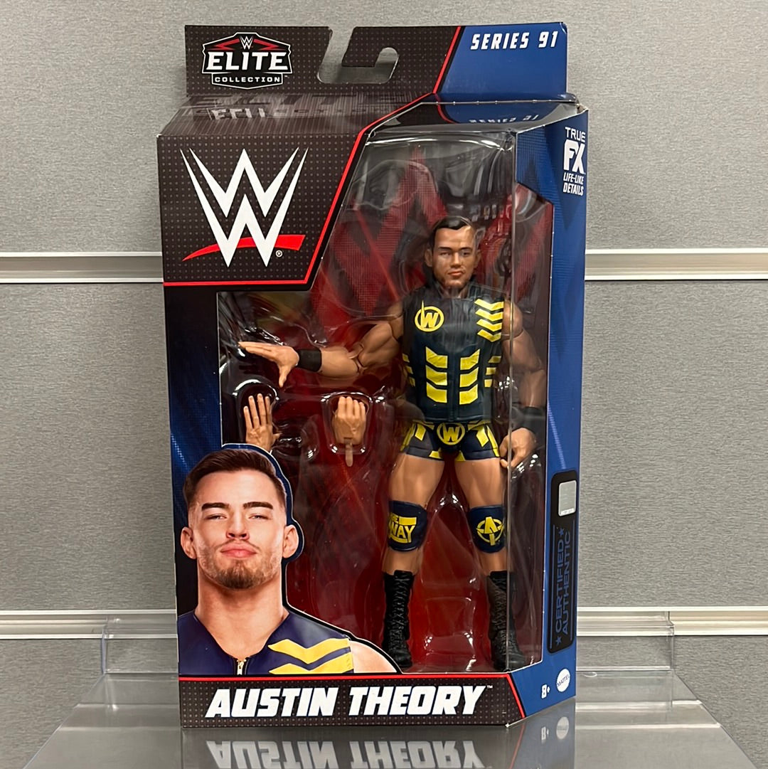 WWE Austin Theory Elite Collection Action Figure with Themed Accessories 