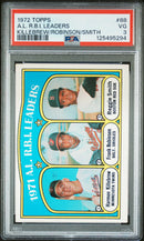 1972 Topps A.L. R.B.I. Leaders killebrew Robinson Smith PSA 3