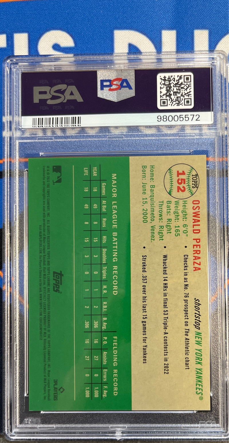 2023 Platinum Anniversary Oswald Peraza Speckle Refractor PSA 10