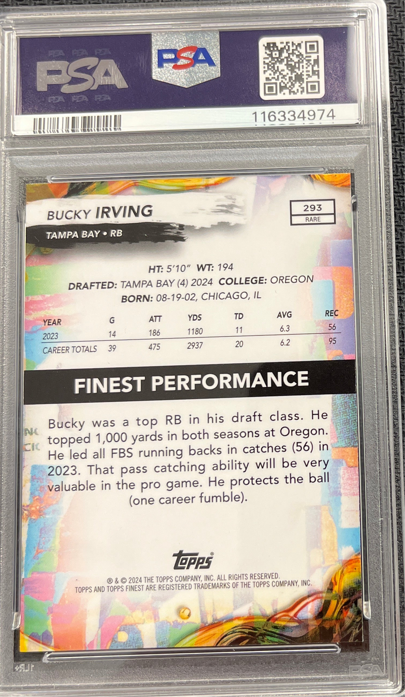 2024 Finest Bucky Irving PSA 10