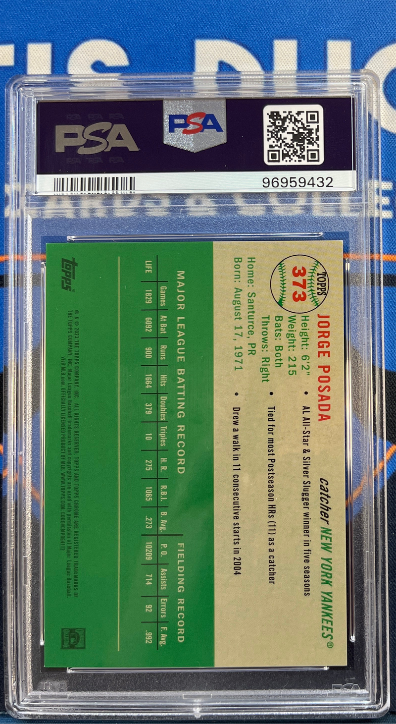 2023 Platinum Anniversary Jorge Posada Green Wave Refractor PSA 9