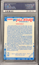 1989 Fleer Sticker Charles Barkley PSA 8(OC)