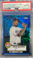 2021 Platinum Anniversary Willie Calhoun Blue Mini Diamond Ref PSA 10