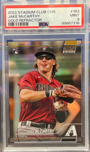 2022 Stadium Club Chrome Jake McCarthy Gold Refractor PSA 9
