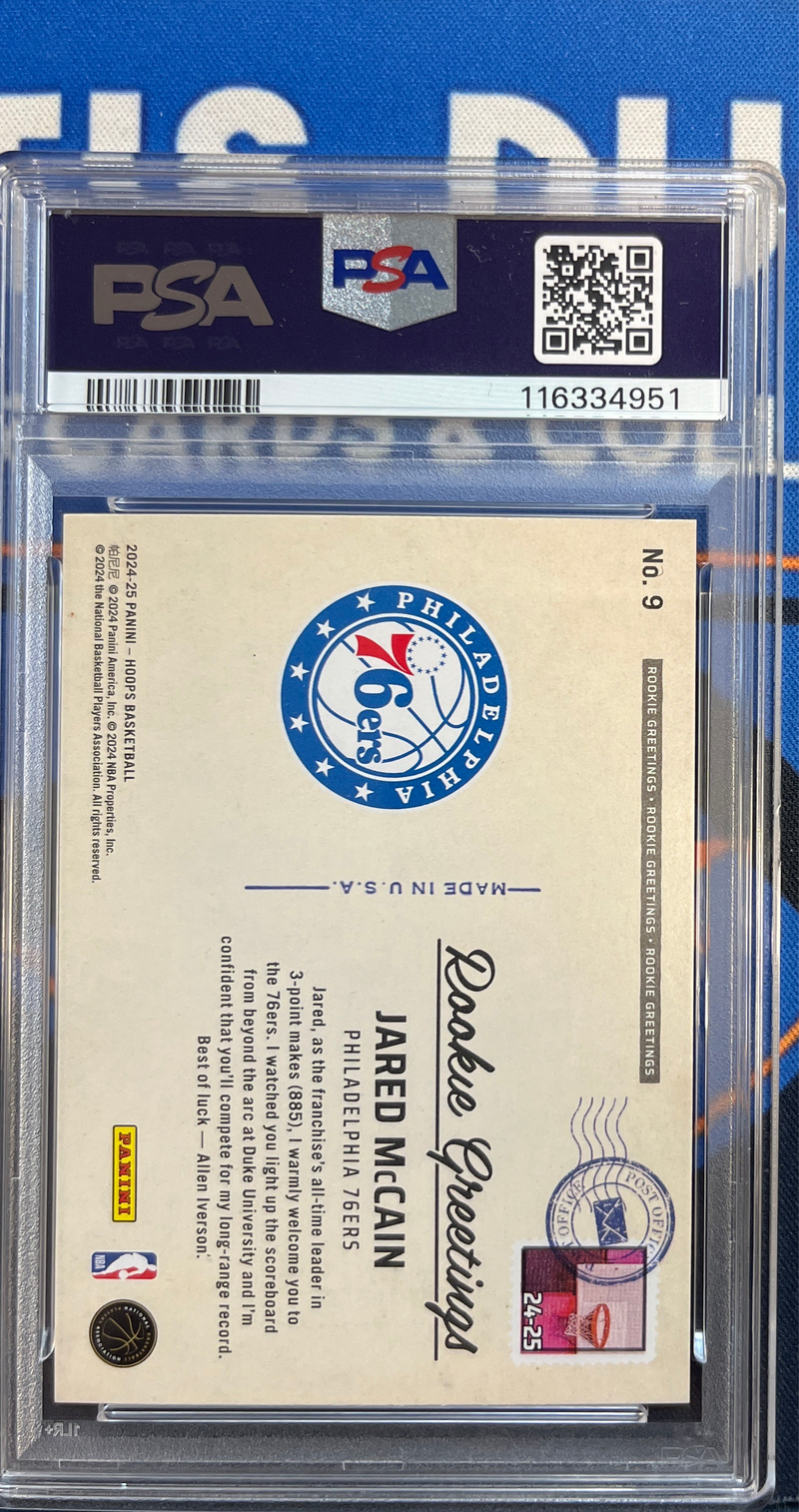 2024 Hoops Jared McCain Rookie Greetings PSA 9