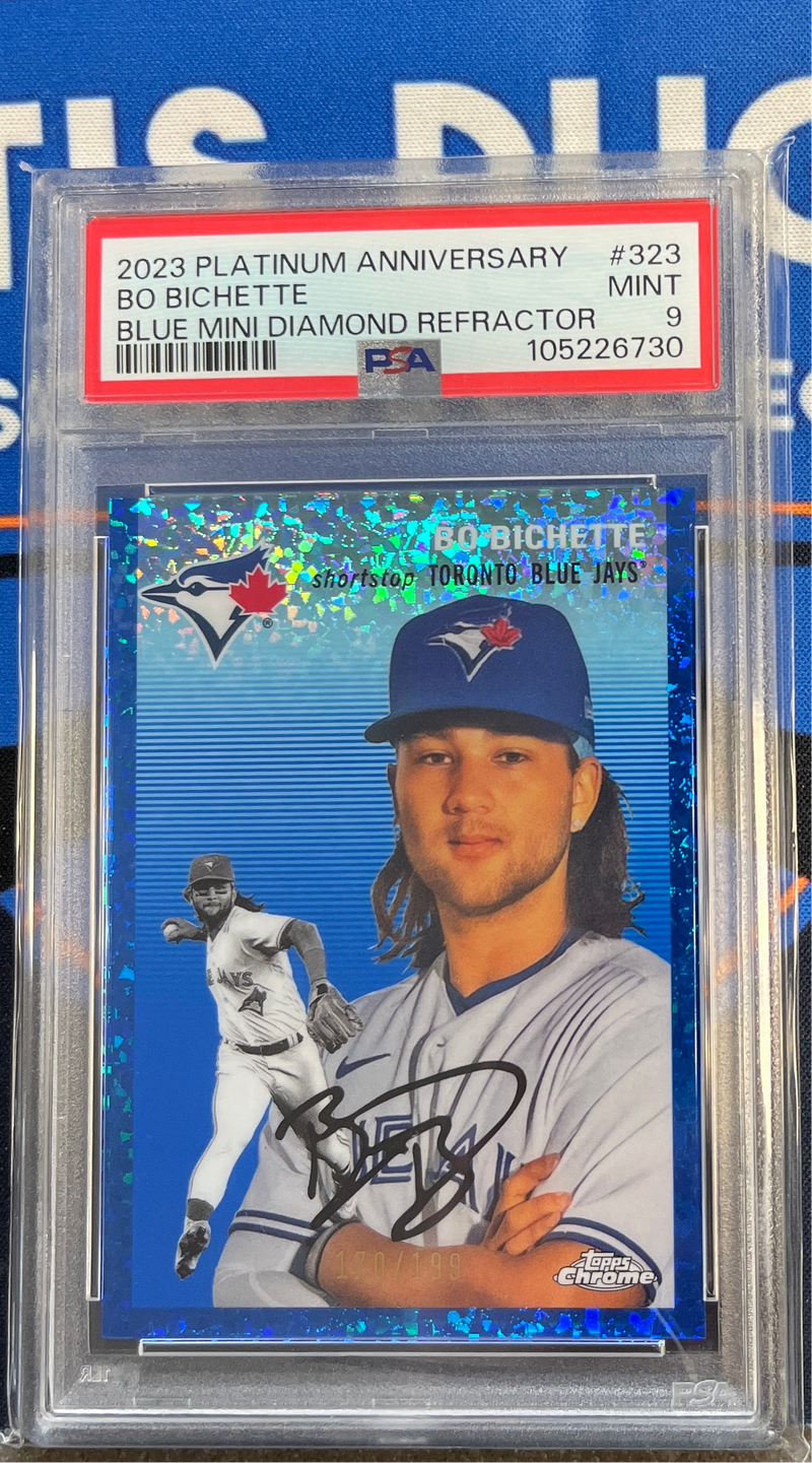 2023 Platinum Anniversary Bo Bichette Blue Mini Diamond Refractor PSA 9
