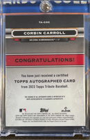 2023 Topps Tribute Auto Corbin Carroll Green serial 56/99