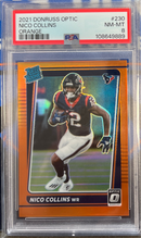 2021 Donruss Optic Nico Collins Orange PSA 8