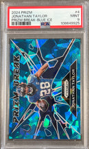 2024 Prizm Jonathan Taylor Prizm Break Blue Ice PSA 9