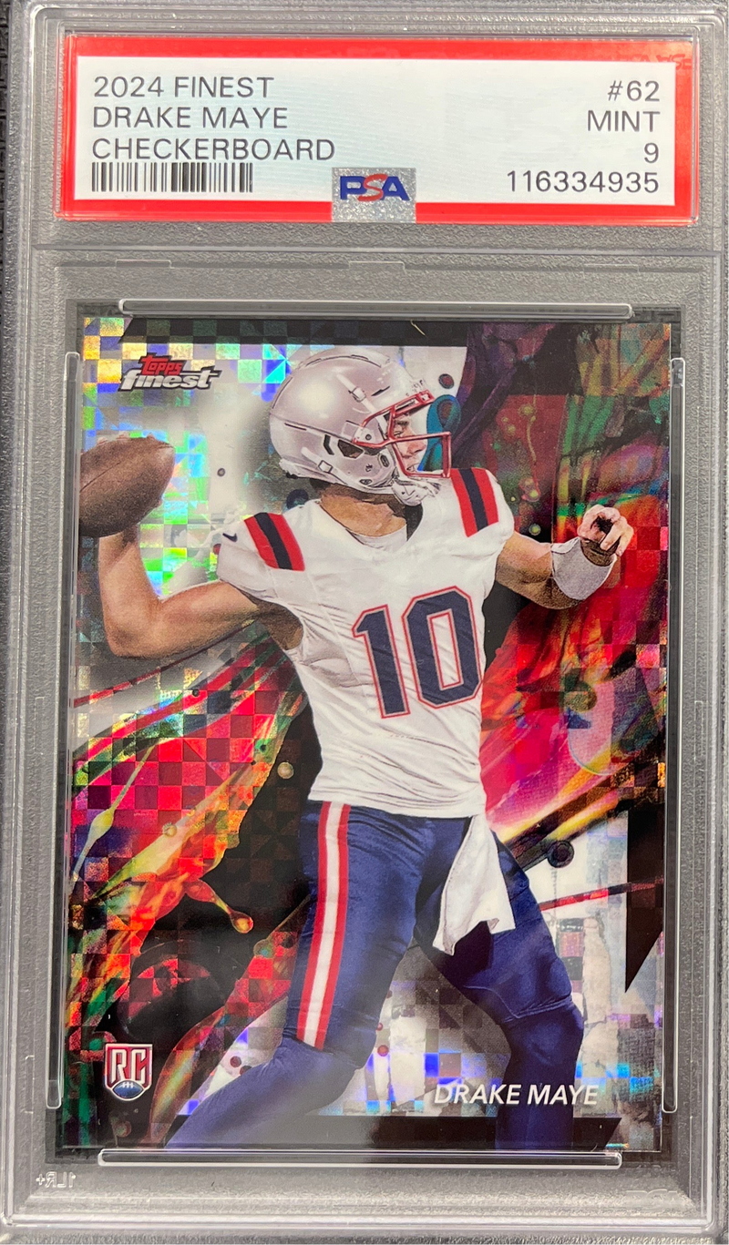2024 Topps Finest Drake Maye Checkerboard PSA 9