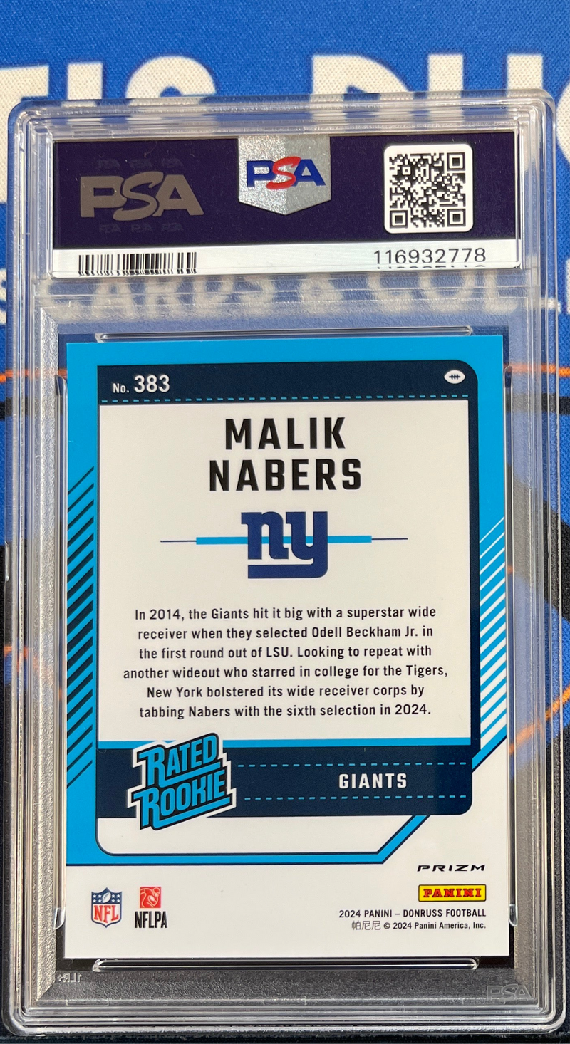 2024 Donruss Malik Nabers Optic Preview PSA 9