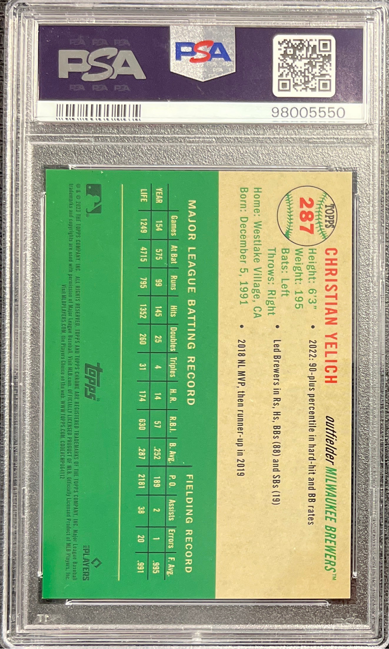 2023 Platinum Anniversary Christian Yelich Rose Gold Refractor