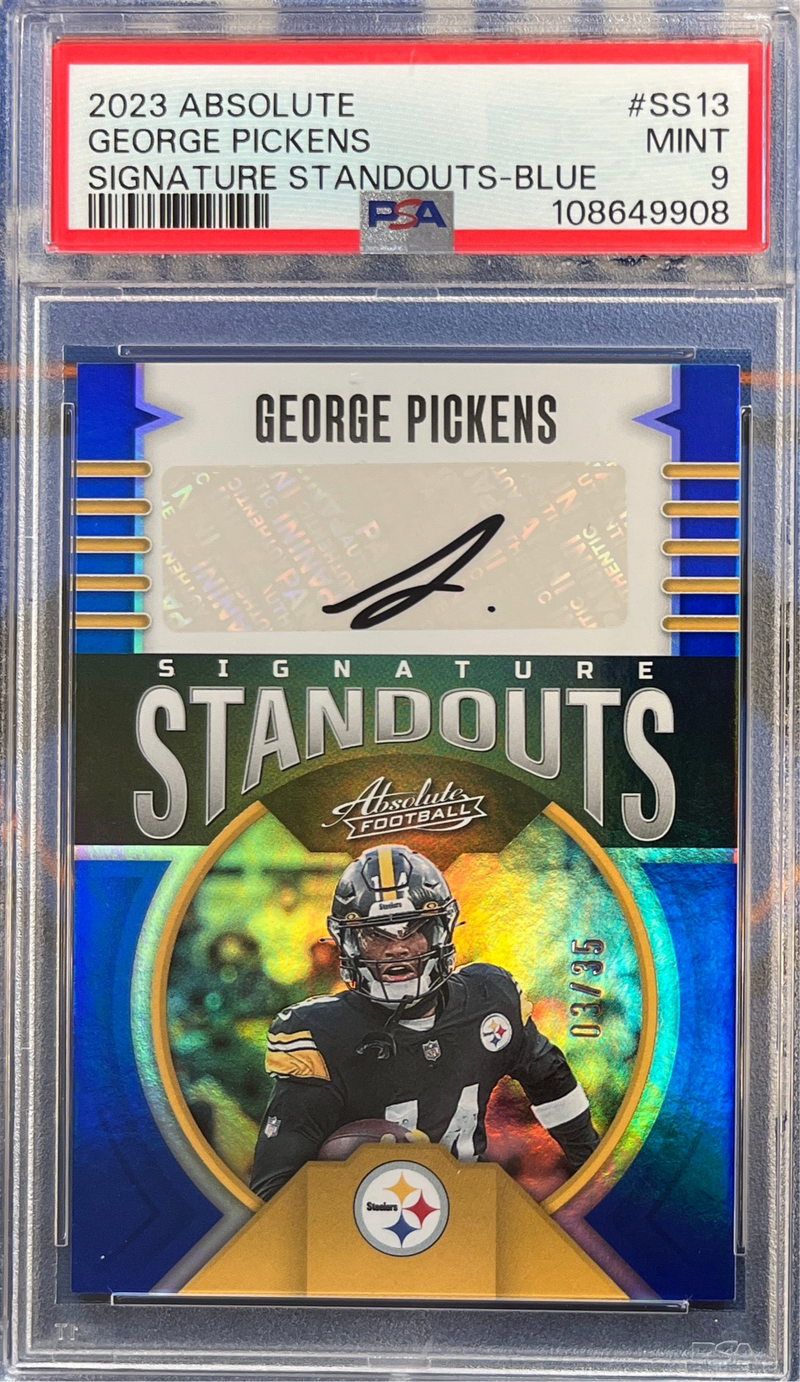 2023 Absolute George Pickens Signature Standouts-Blue PSA 9
