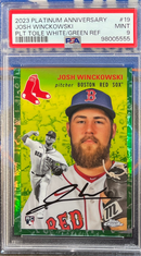 2023 Platinum Anniversary Josh Winckowski Toile White/Green Ref PSA 9