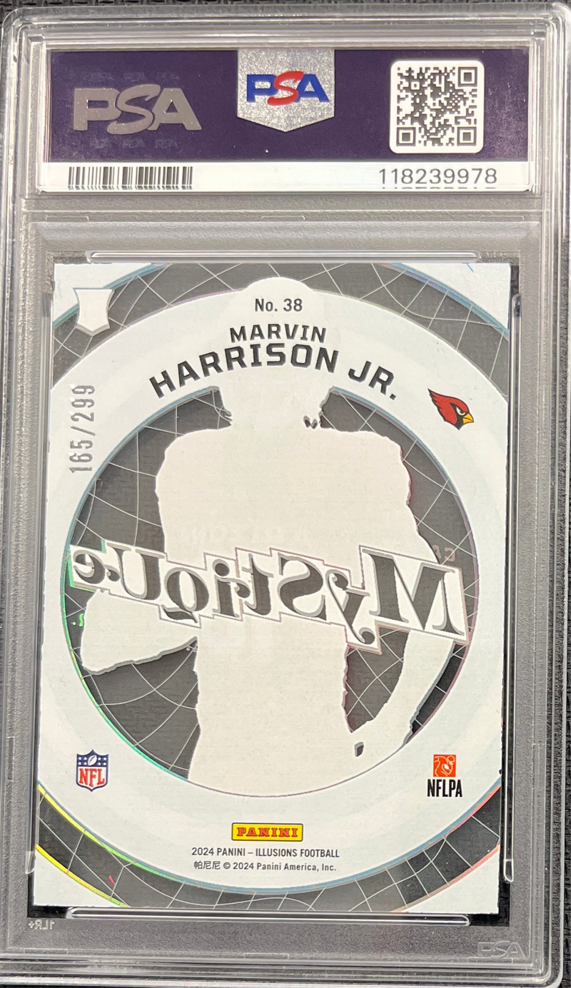 2024 Illusions Marvin Harrison Jr. Mystique Light Blue PSA 9