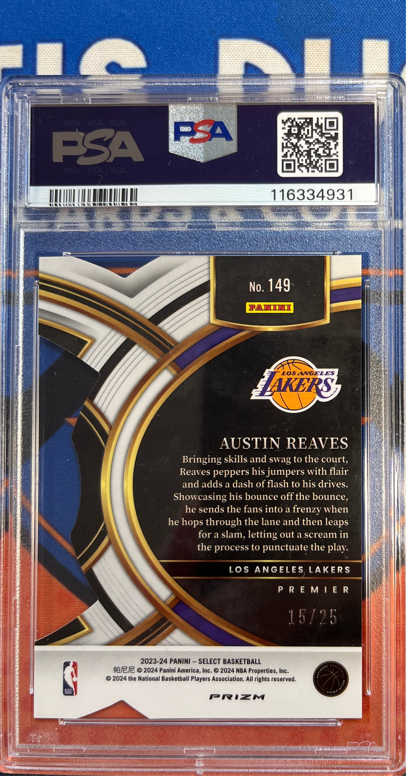 2023 Select Austin Reaves Die Cut Tie Dye Prizm PSA 8