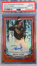 2024 Bowman Sterling DruwJones Prospect Auto-Orange PSA 10
