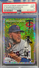 2023 Platinum Anniversary S. Woods Richardson Speckle Refractor PSA 9