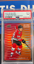 2023 UD Allure Connor Bedard Color Flow Red-Yellow PSA 9