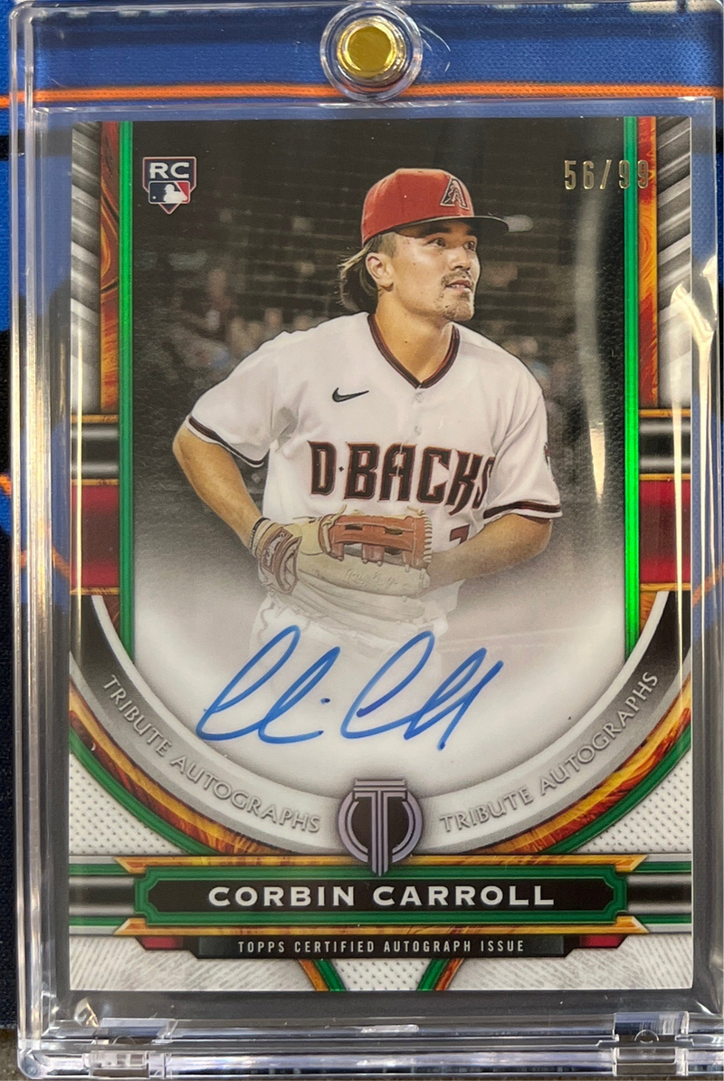2023 Topps Tribute Auto Corbin Carroll Green serial 56/99