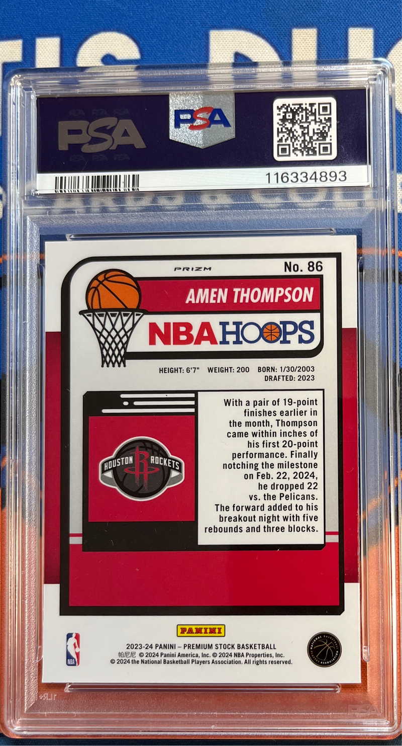 2023 Hoops Premium Stock Amen Thompson Silver Prizm PSA 9