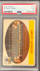 1958 Topps Detroit Lions Team Card PSA 3.5