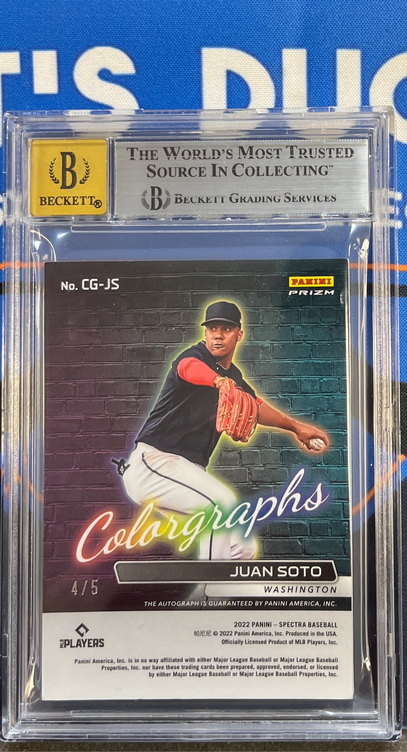 2022 Chronicles Spectra Juan Soto Auto Neon Marble BGS 7.5 Auto 10