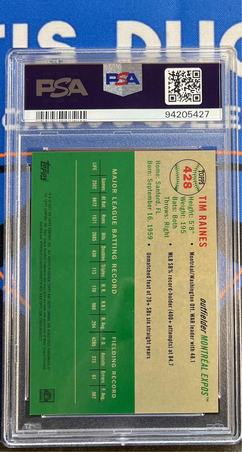 2023 Platinum Anniversary Tim Raines Blue Mini Diamond PSA 9
