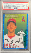 2023 Platinum Anniversary Tyler Anderson Blue Mini Diamond Refractor PSA 10