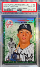 2023 Platinum Anniversary Oswald Peraza Toile White/Green Ref PSA 10