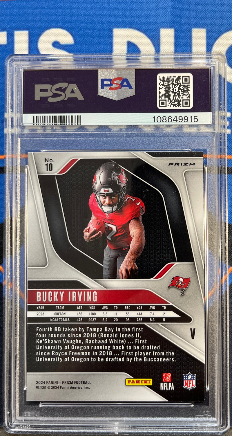 2024 Prizm Bucky Irving Rookie Variation-no Huddle PSA 8