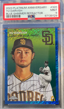 2023 Platinum Anniversary Yu Darvish Blue Shimmer Refractor PSA 9