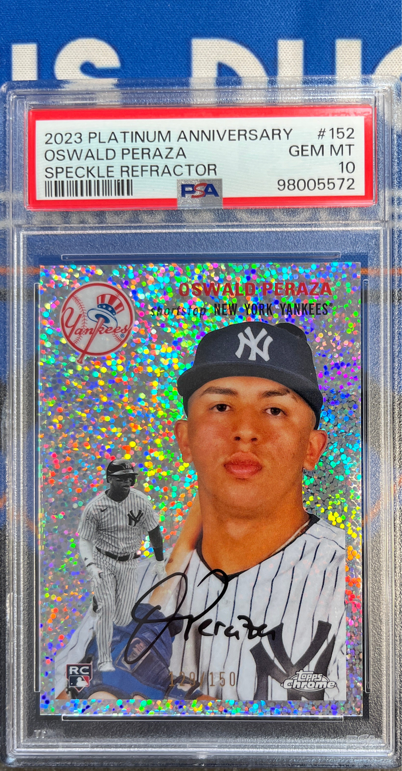 2023 Platinum Anniversary Oswald Peraza Speckle Refractor PSA 10