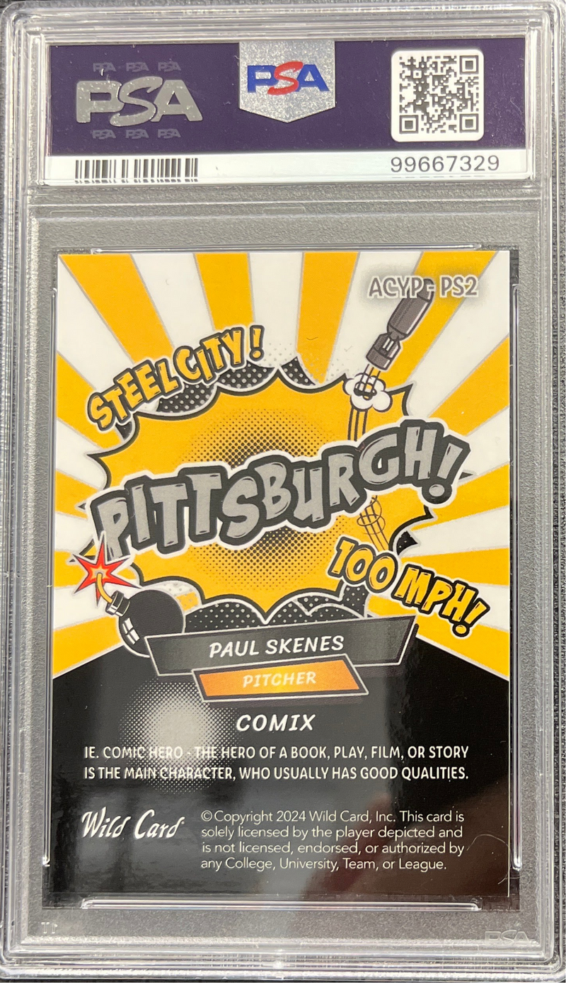 2024 Wild Card Alumination Comix Paul Skenes /3 Yellow/Yellow PSA 9