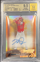 2024 Topps Tribute Pillars Of The Game Autos Mike Trout Orange BGS 9.5 Auto 10