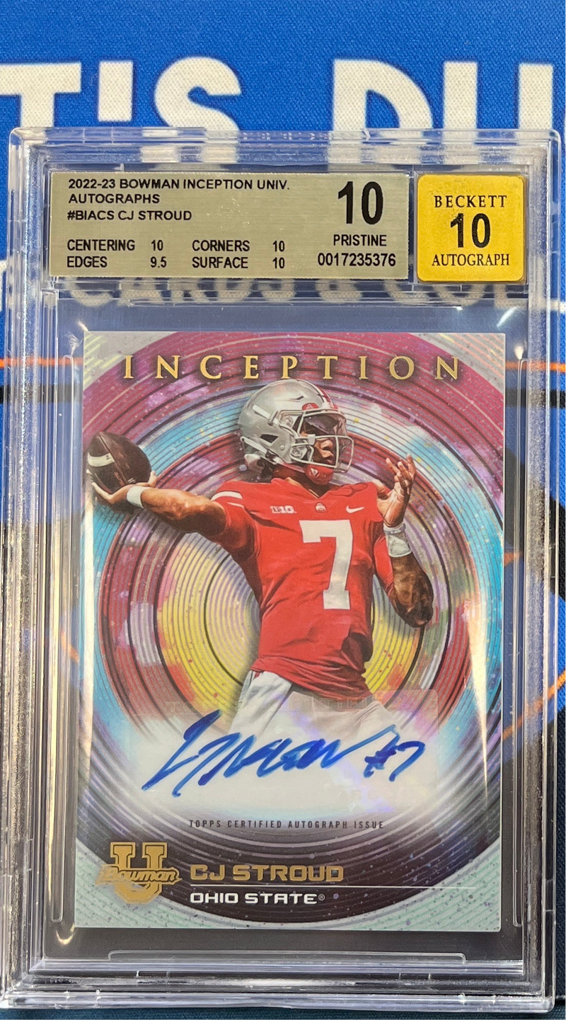 2022-23 Bowman Inception University Autographs C.J. Stroud BGS 10 Auto 10