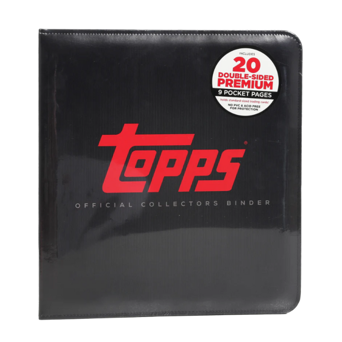 baseball card collector binder Topps Black Official Collectors Binder for Collecting Trading Cards, 360-Card Capacity, Acid-Free Design