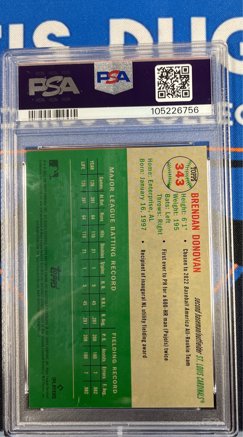 2023 Platinum Anniversary Brendan Donovan Toile Cream/Fchs Lv Ref PSA 9