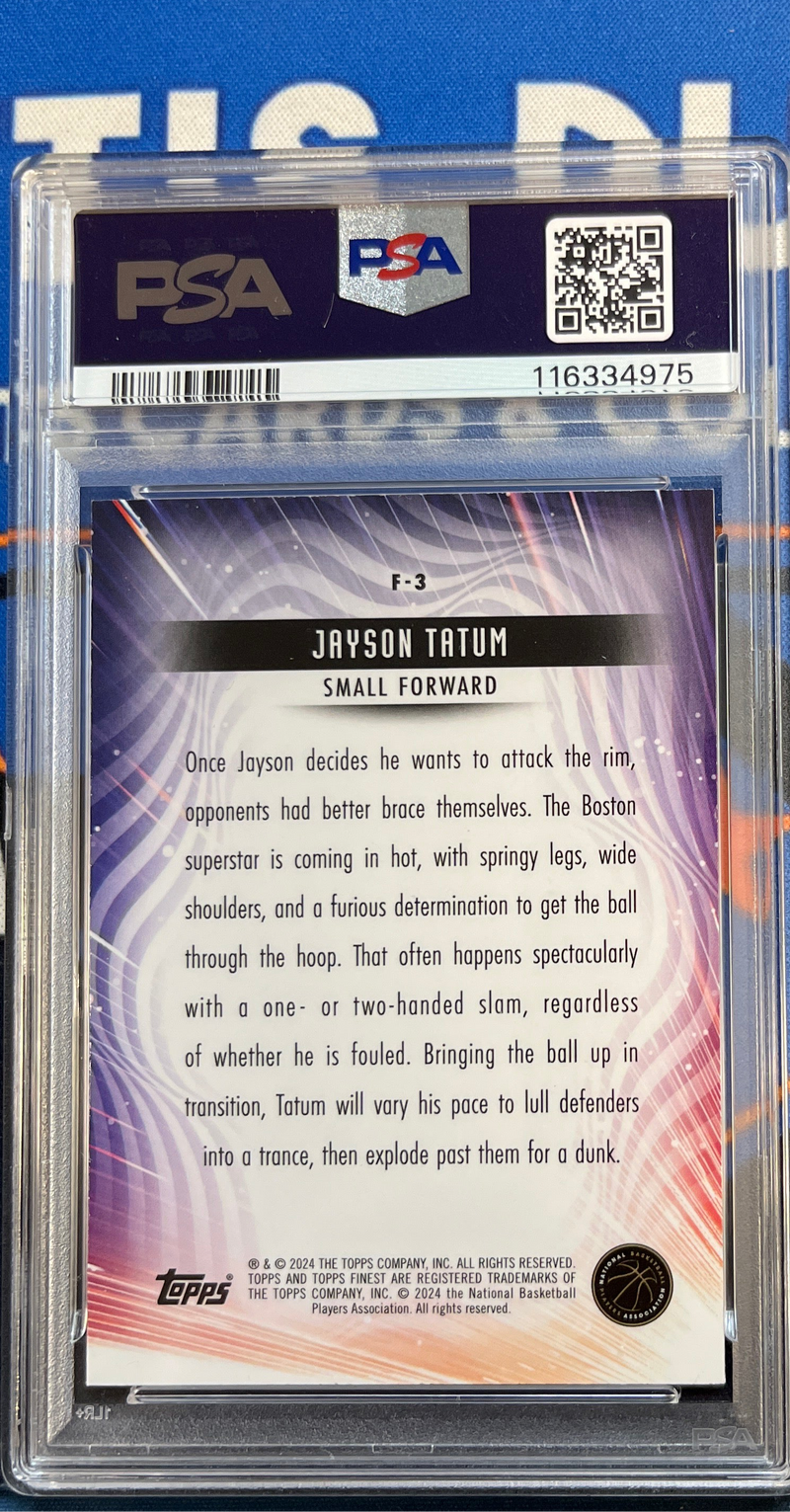 2023 Finest Jayson Tatum Finishers Blue Checkerboard PSA 9