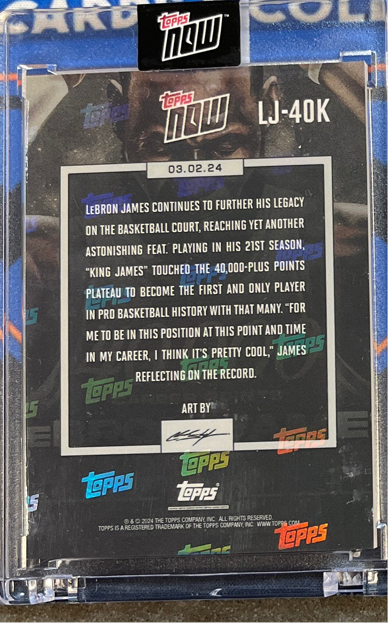 2024 Topps Now LeBron James "40,000 Career Points" Card