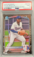 2025 Bowman David Ortiz Jr. Chrome Prospects Reptilian PSA 9