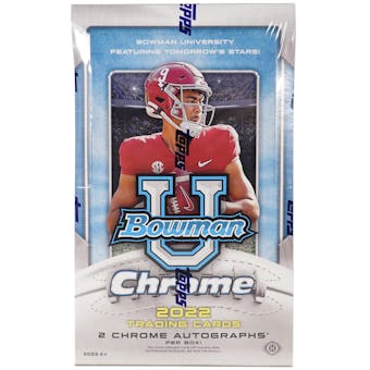 2022 Bowman Chrome University Football Hobby Box (24 Packs/4 cards: 2 Autos)