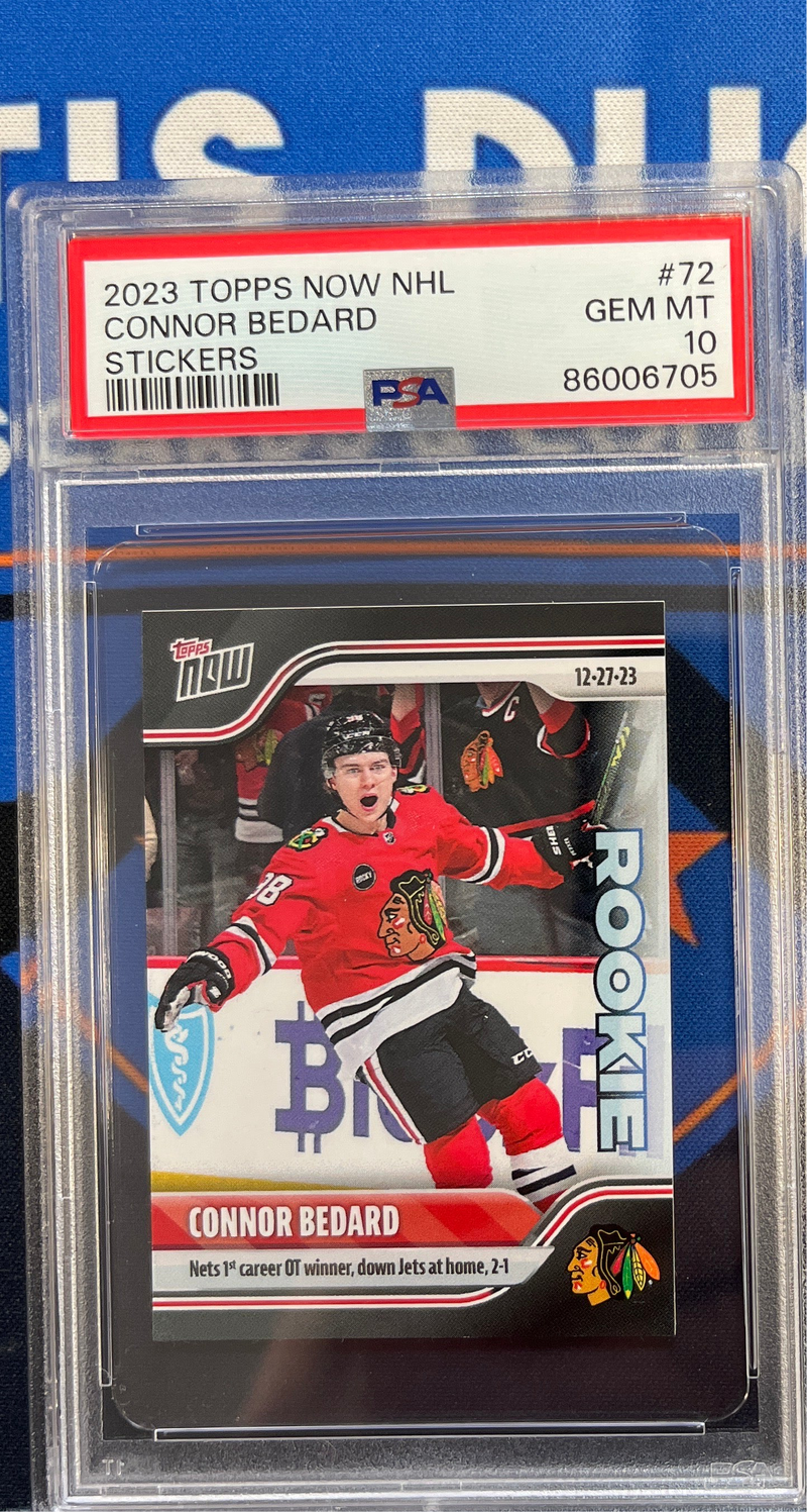2023 Topps Now NHL Connor Bedard Stickers PSA 10