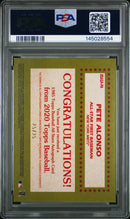 2020 TOPPS 1985 TOPPS 35TH ANNIVERSARY ALL-STARS AUTOGRAPHS #85ASA-PA PETE ALONSO RED #/25 PSA 7.5