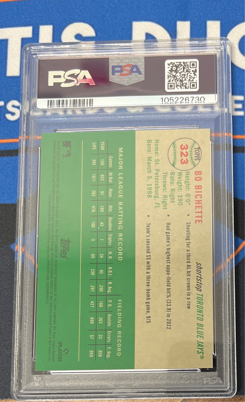 2023 Platinum Anniversary Bo Bichette Blue Mini Diamond Refractor PSA 9