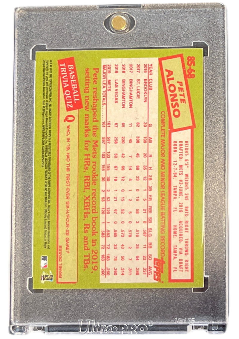 2020 Topps 1985 35th Anniversary Pete Alonso MINI Pink /25