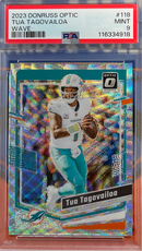 2023 Donruss Optic Tua Tagovailoa Wave PSA 9