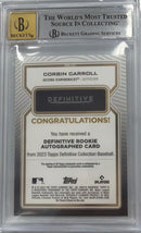 2023 Topps Definitive Corbin Carroll Rookie Autographs /50 BGS 8.5 Auto 10