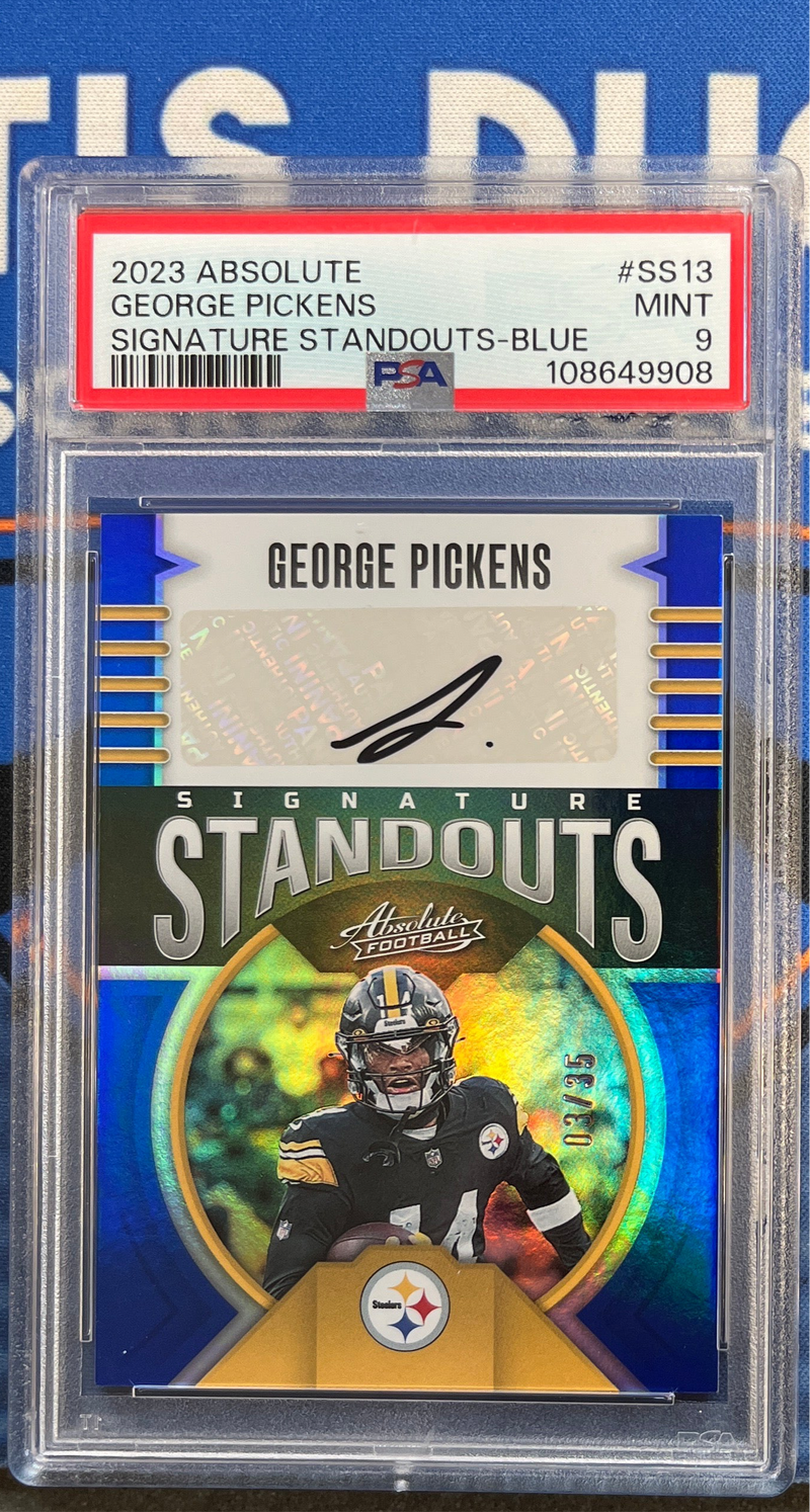 2023 Absolute George Pickens Signature Standouts-Blue PSA 9